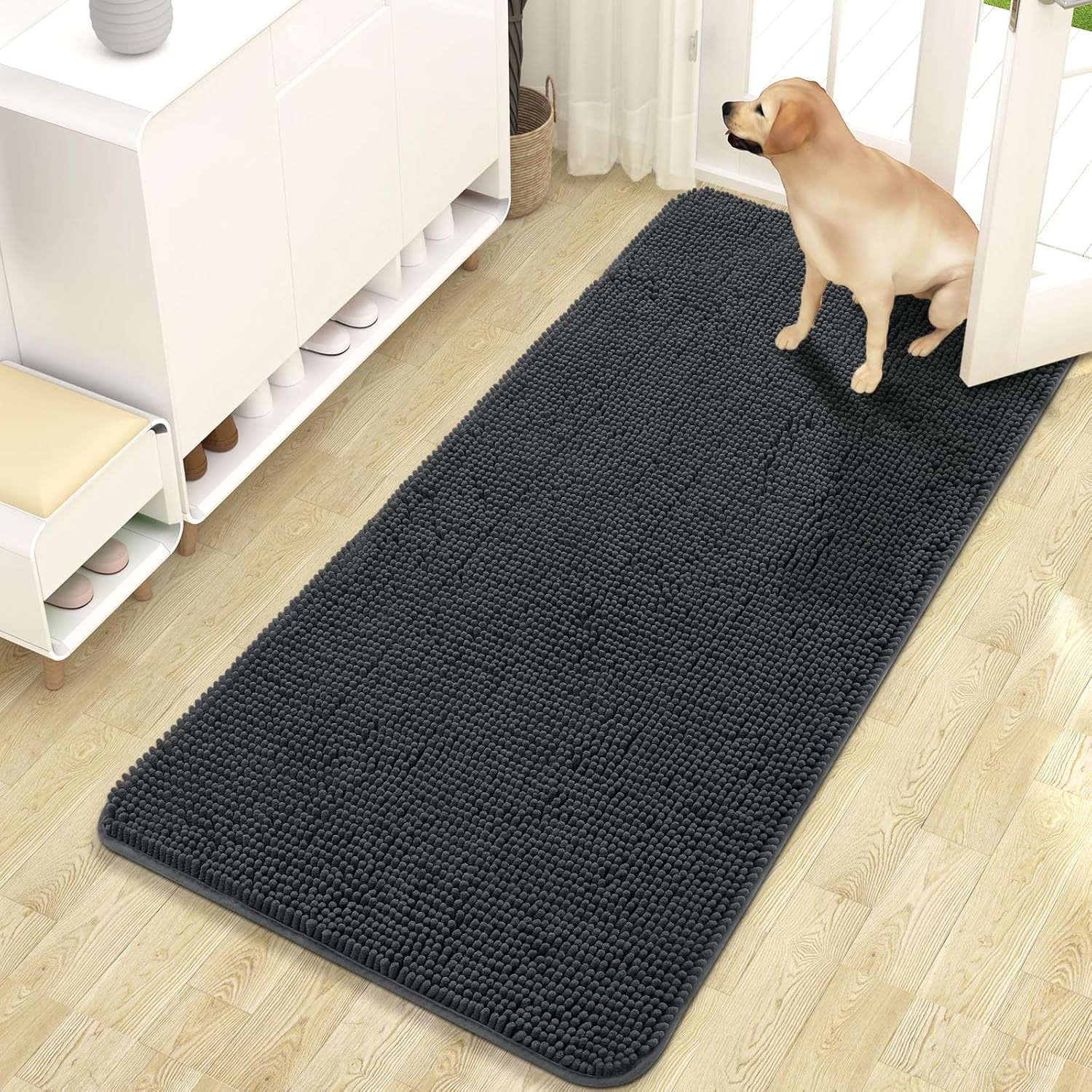 OLANLY Dog Door Mat for Muddy Paws 47x24, Absorbs Moisture