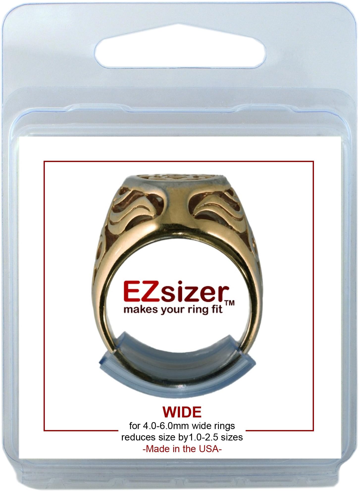 EZsizer 3 Pack (Wide for Rings 4-6 mm Wide) Ring Size Reducer, Ring Guard, Ring Size Adjuster, Reduces Ring Size up to 2 Sizes