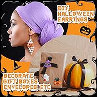 Vista 5 de Liliful 60 piezas de figuras de jardín en miniatura de Halloween, mini adornos de calabaza, fantasma, minifiguras de Halloween para bricolaje