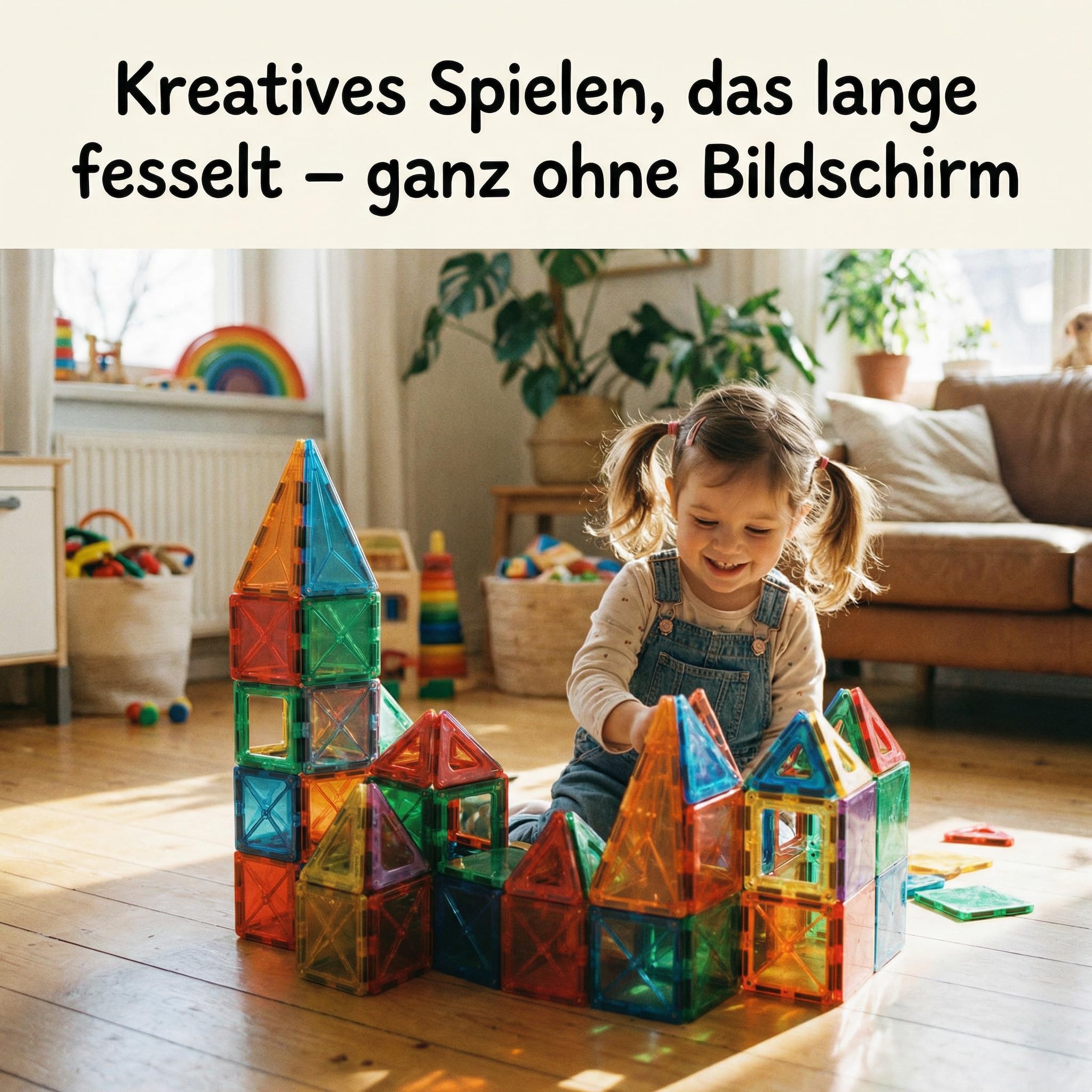 BauHelden Magnetbausteine Set, 180 Teile, Magnetische Bausteine, BPA Frei, Deutsche Bauanleitung, Kreatives Konstruktionsspielzeug
