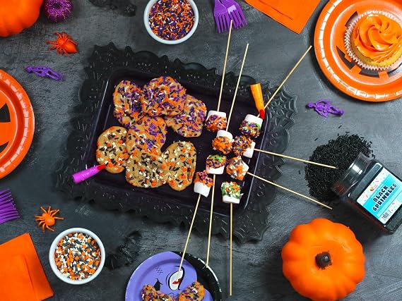 Halloween Sprinkles - Bulk Sprinkles - 1.6 LB - Orange, Black, Purple and White Jimmies