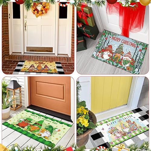 Miniatura 4 de 10 tapetes intercambiables para puerta del 4 de julio, tapete de gnomo de temporada, tapete antideslizante para puerta delantera, para decoración