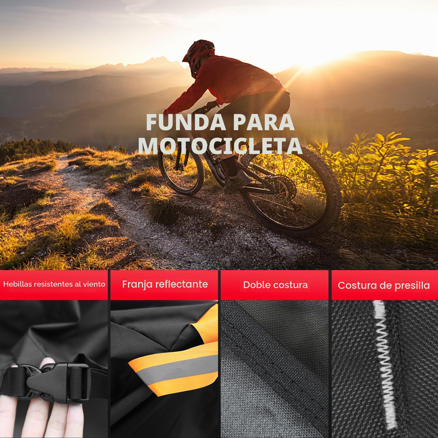 Zettum Funda de Bicicleta para Transporte de 3 Bicicleta, Cubierta Protector para Almacenamiento Exterior, 600D Oxford Impermeable Funda de Bicicleta con Hebillas Inteligentes Resistentes al Viento