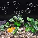 Aquarium Plastic Plants, Driftwood Betta Silk Plants, Silk Plants Aquarium Set Decor, Silk Aquarium Plants for Betta Fish (Green, 5pcs)