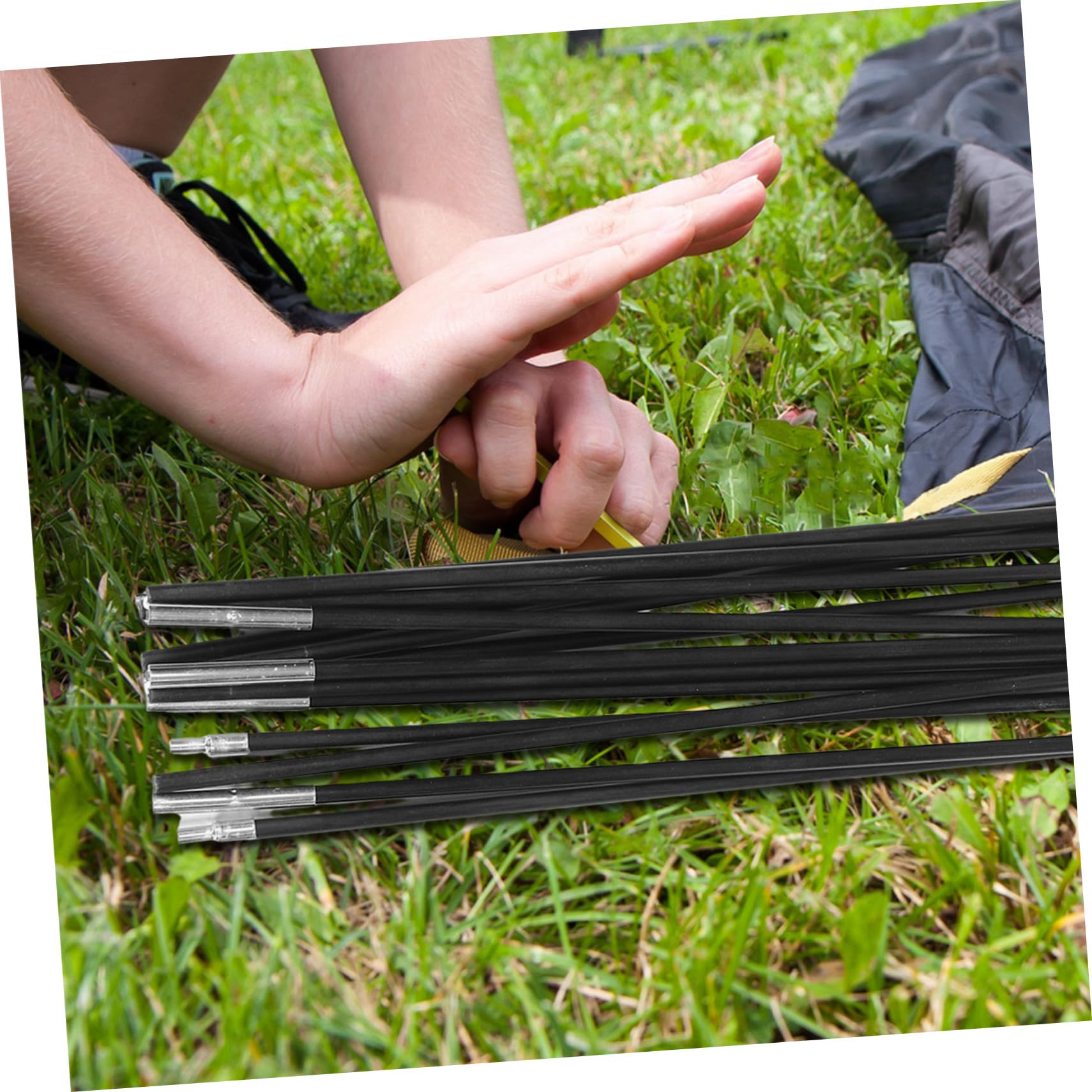 2 Stück Zeltstangen aus Dickem Fiberglas Klappbare Stabile Camping Zeltstützen Windresistente Outdoor Stangen für Trekking Reisezelt Robustes Vielseitiges Zeltzubehör