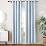 Amazon Basics Room Darkening Blackout Window Curtains with Grommets - 52 x 63-Inch, White, 2 Panels