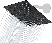 Vista 23 de Lordear - Alcachofa de ducha de lluvia de 12 pulgadas, sólida, ultrafina, de acero inoxidable 304, ajustable, cuadrada, de lluvia, cobertura