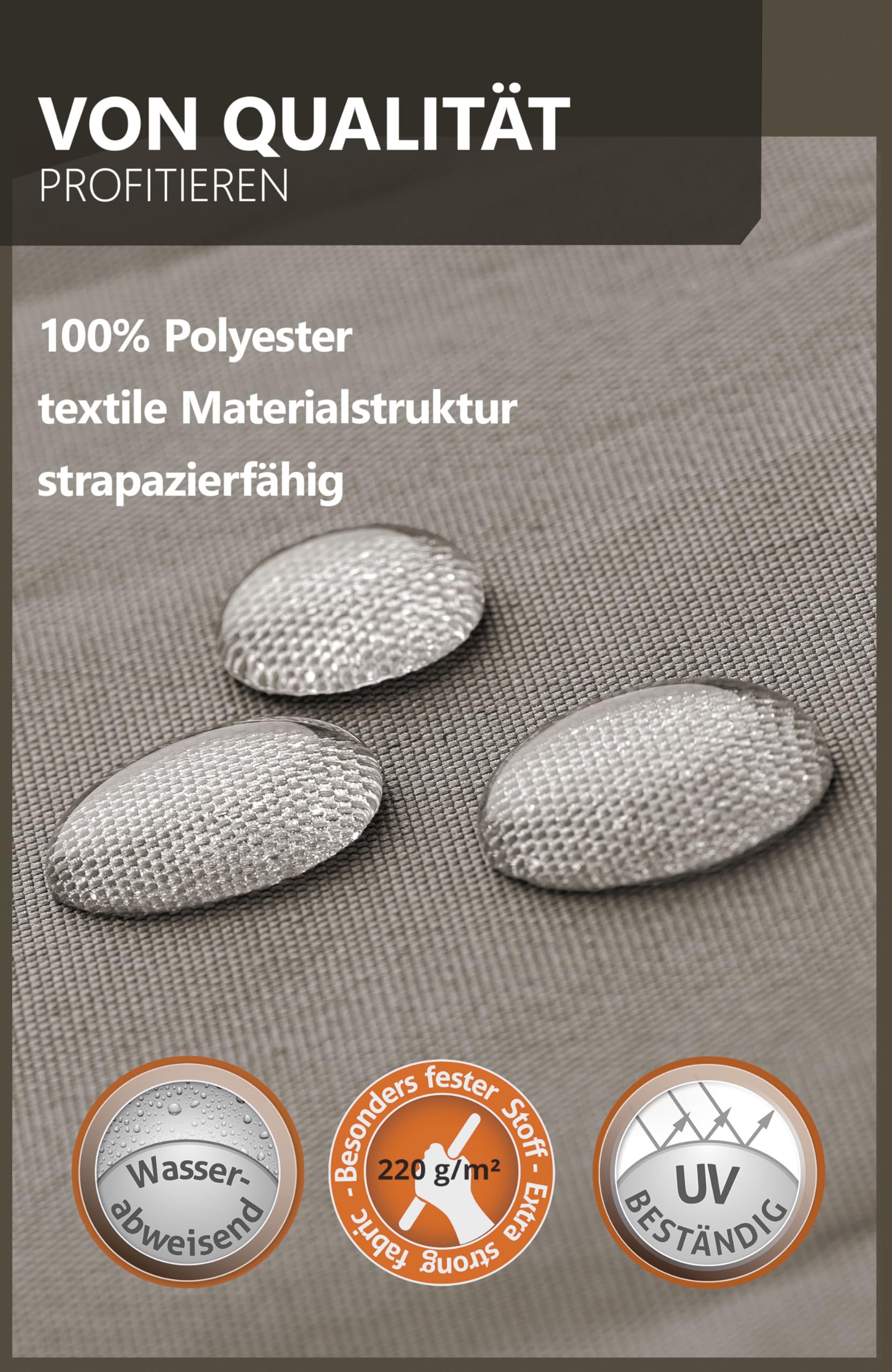 Image secondaire de Housse de Protection Taupe pour Parasol jusqu'à 3 m - 4smile