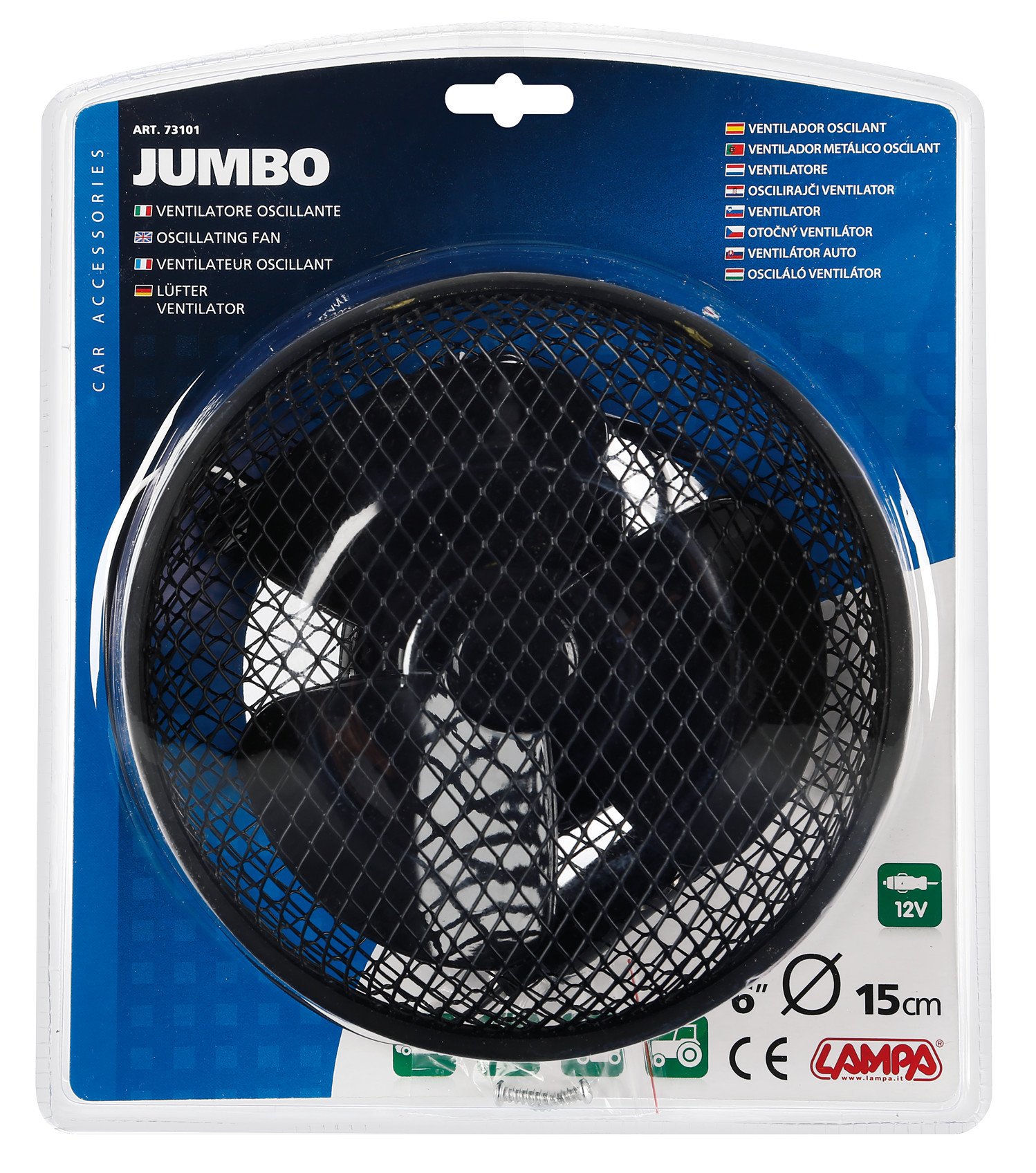 Lampa 73101 wentylator "Jumbo", 12 V, oscylujący, 15 cm średnicy