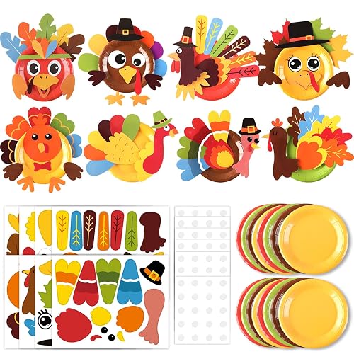 Yiaoyinnz 24 Sets Thanksgiving Turkey Craft Kit Fall Thanksgiving Party