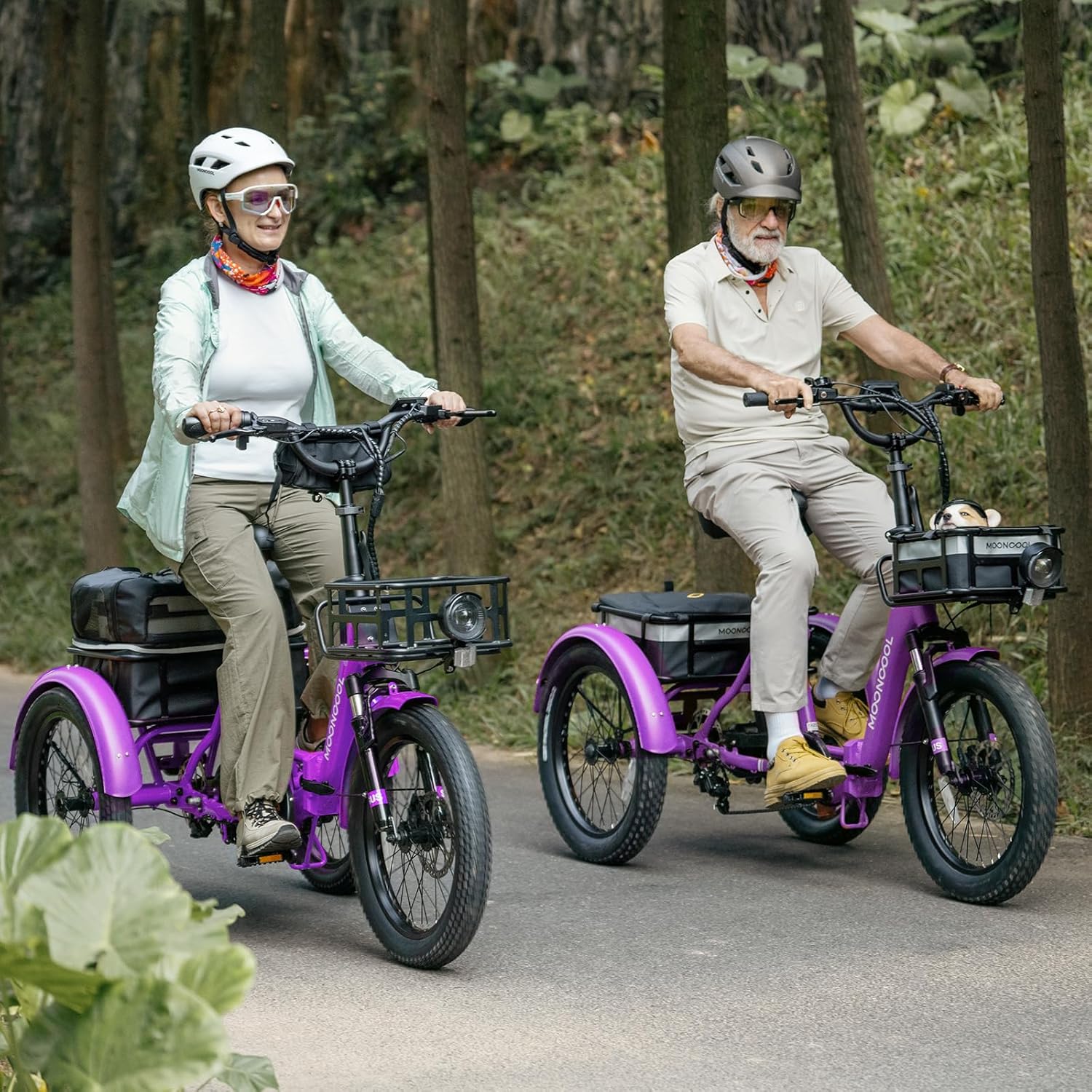 DoCred Electric Trike for Adults, 48V 1000W Peak Folding Electric Tricycle, Foldable 3 Wheels Electric Bike, Aluminum Frame Motorized Bicycle with Large Basket and Removable Battery, Multicolor