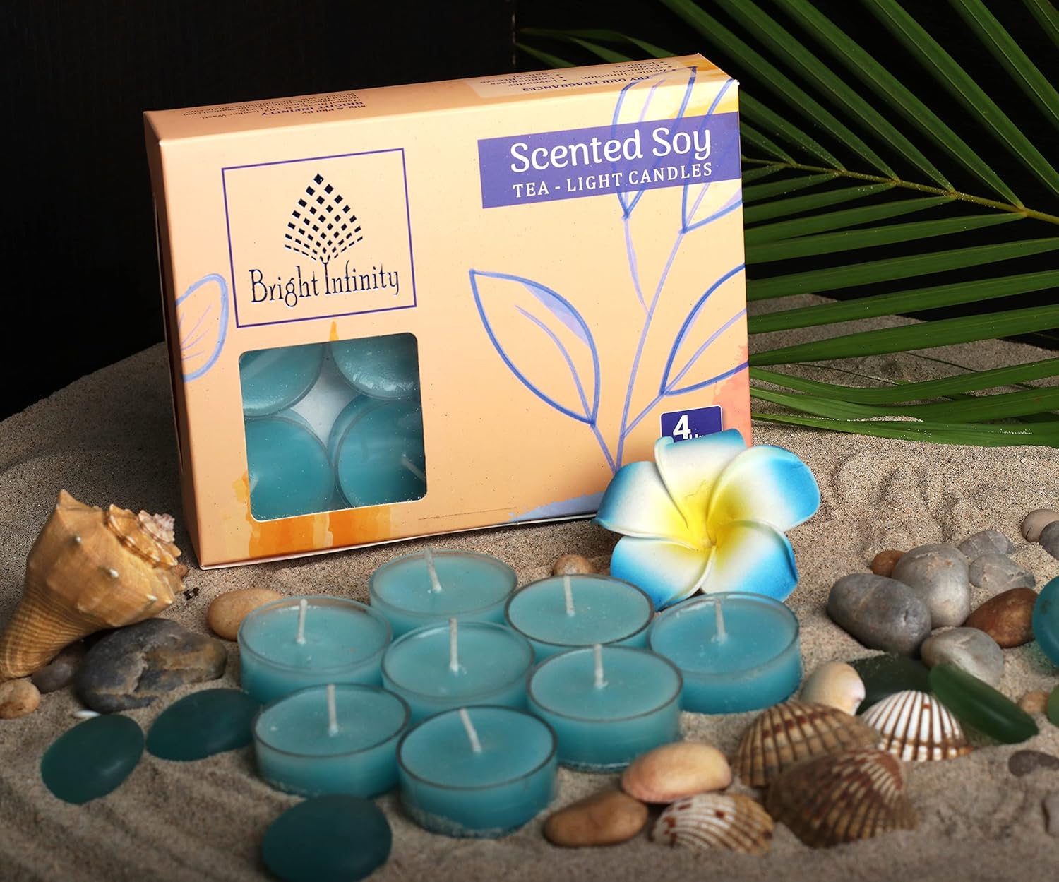 BRI Bright Infinity Tea Light Soy Wax Candle Scented Fragrance Ocean