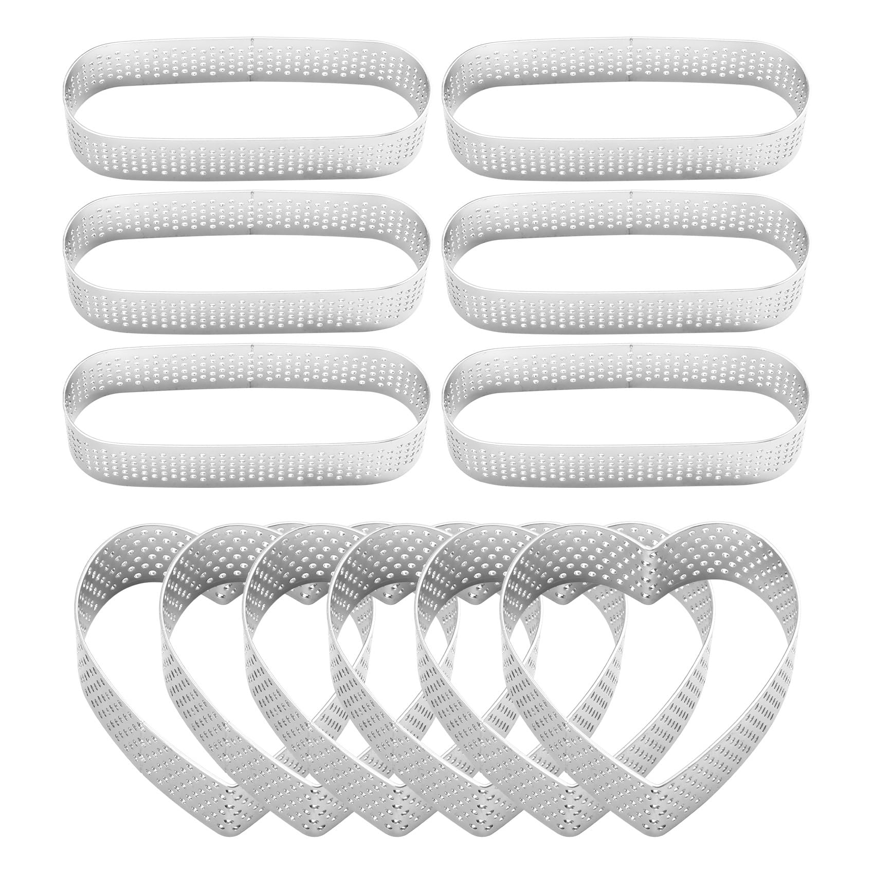 IJSDNVJNDX 12Pieces Tart Ring Molds Crumpet Rings Baking Rings Set Stainless Steel Tartelette Moulds for Cakes, Pastries, Muffins