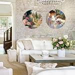 6 Pack Round Canvas for Painting, 3 Sizes 8, 10 and 12 Inch White Pre Stretched Canvas Panels, Large Blank Circle Canvases with Wooden Frame for Oil, Acrylic, Gouache, Tempera Paints, DIY Art Craft