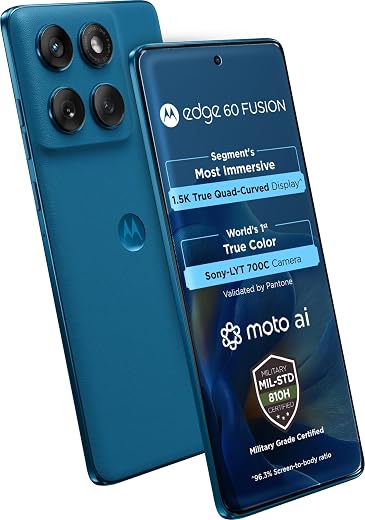 Motorola Edge 60 Fusion 5G (Pantone Mykonos Blue, 12GB RAM, 256GB Storage)