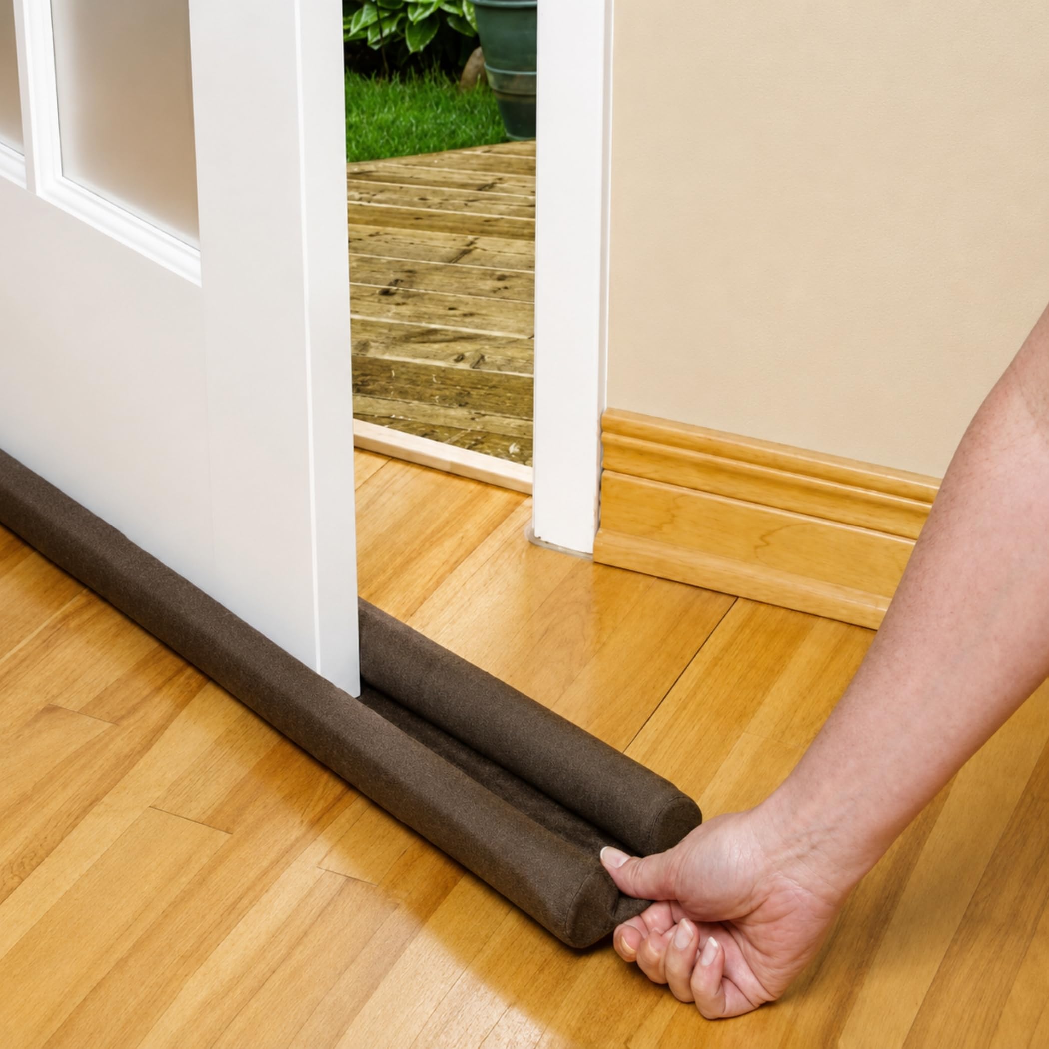 PVC Door Guard 39 Inches Pack of 2 Door Bottom Seal Strip Gap Filler Sound Proof Noise Reducer Dust Insect Blocker Energy Saving Door Sealing Strip for Home Office Brown
