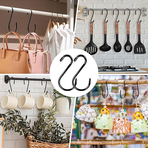Miniatura 8 de DINGEE Ganchos en S resistentes de 6 pulgadas, ganchos en S grandes, ganchos recubiertos de vinilo para plantas colgantes, 0.276in de grosor,