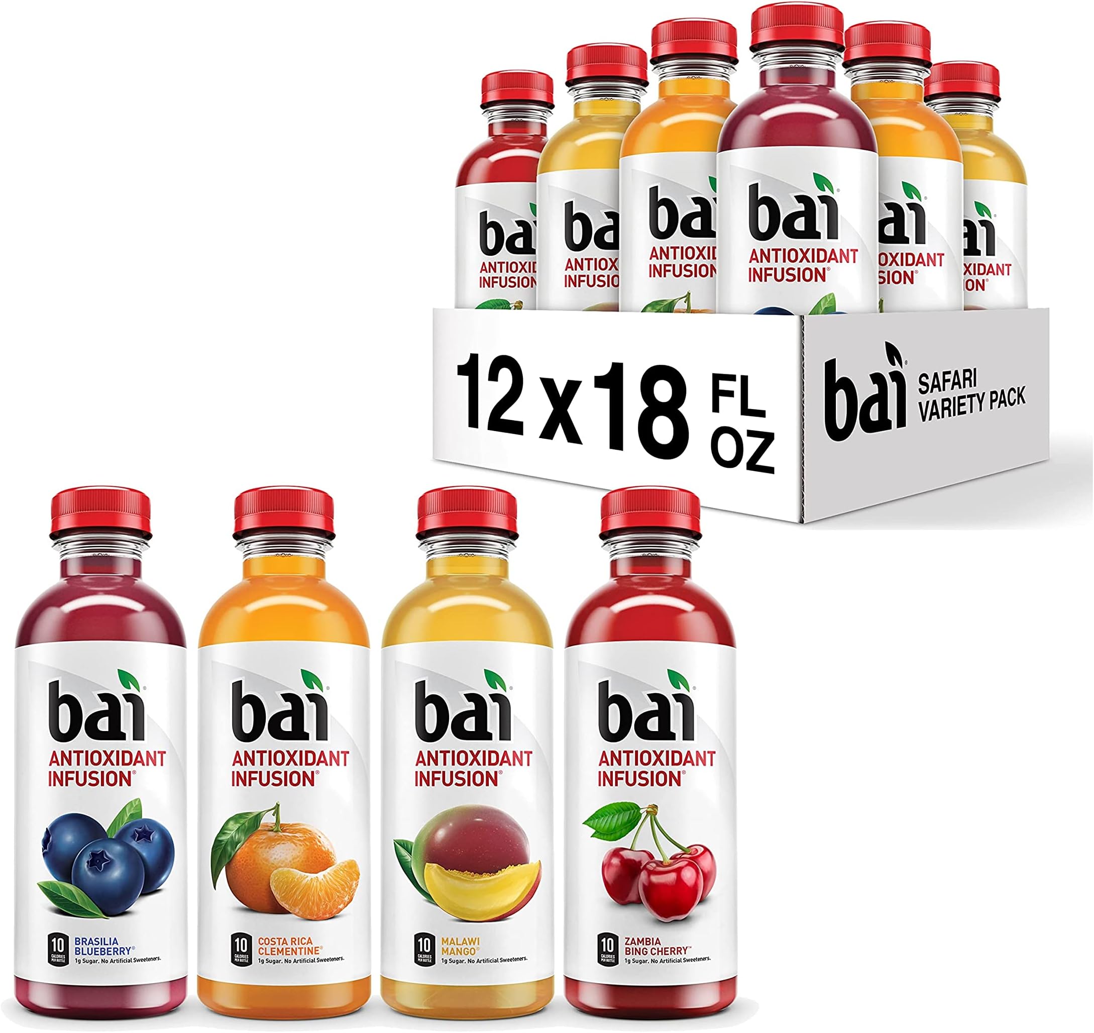 Bai Each of Brasilia Blueberry, Costa Rica Clementine, Malawi Mango, Zambia Bing Cherry