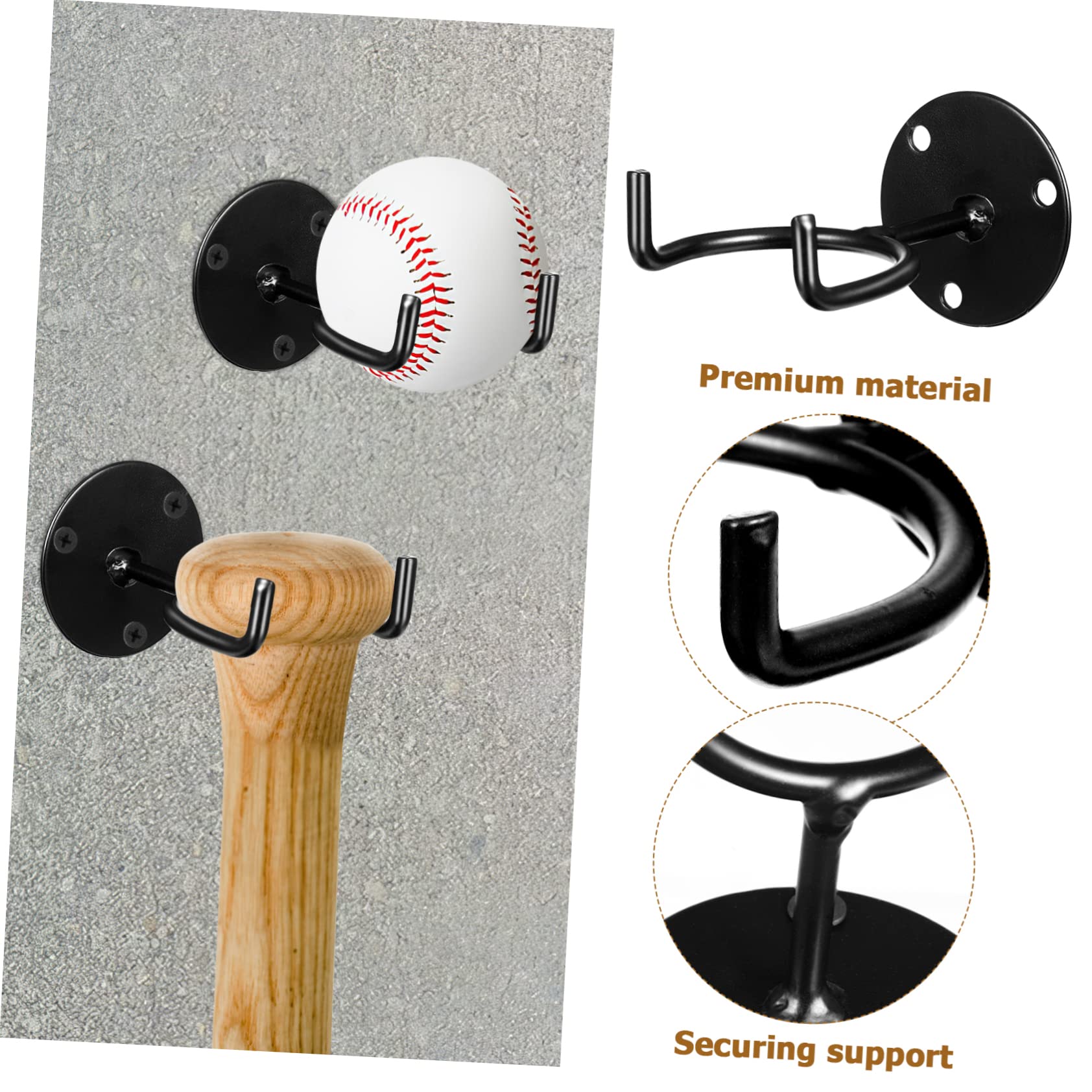 WHAMVOX Baseball Organizer Bat Mounts Display Bracket Wall Hangers Storage Rack