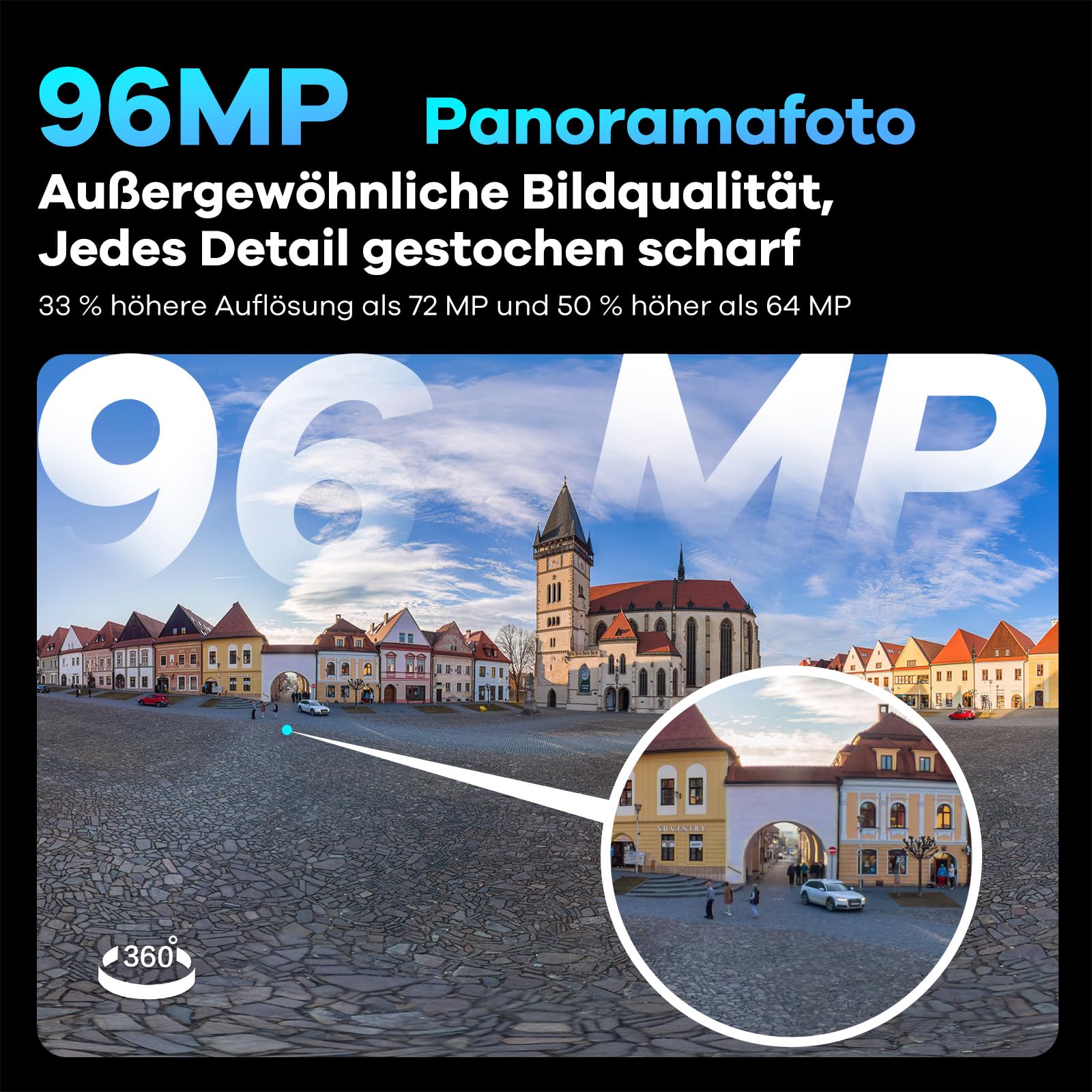 KanDao QooCam 3 Ultra Action Kamera, 8K 360° Video & 96MP, Wasserdicht, GPS, Stabilisierung – 360 Grad Kamera mit Unsichtbarem Selfie-Stick für Vlog, Outdoor