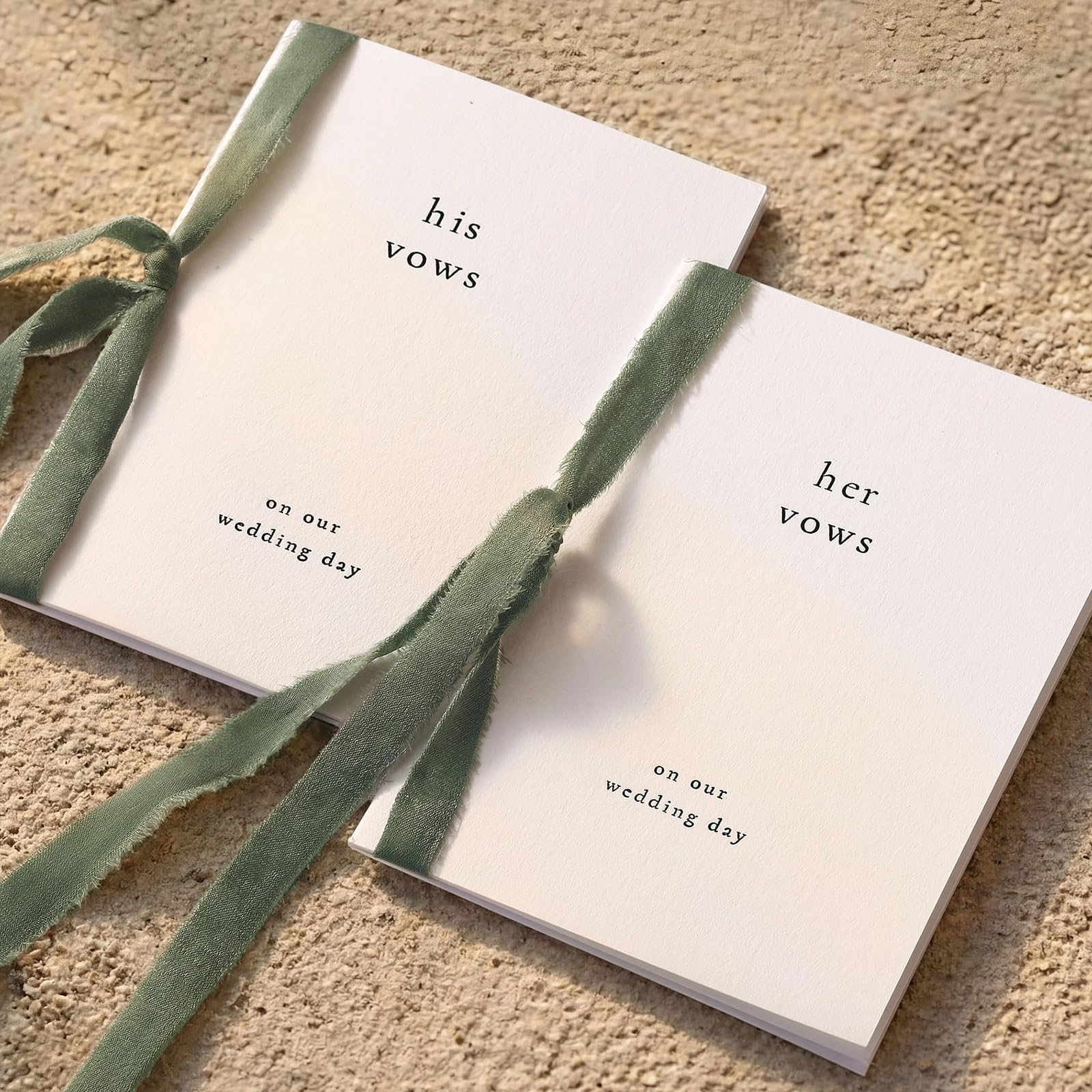 Photo 1 of Engrowtic 2 Set Wedding Vow Books Her His Vows Elegant Wedding Books with Ribbons A6 Pocket Size Vow Journals for Bridal Shower, Engagement Keepsake (Green)