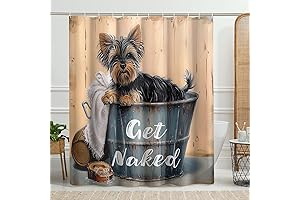 Funny Yorkie Shower Curtain with Quote