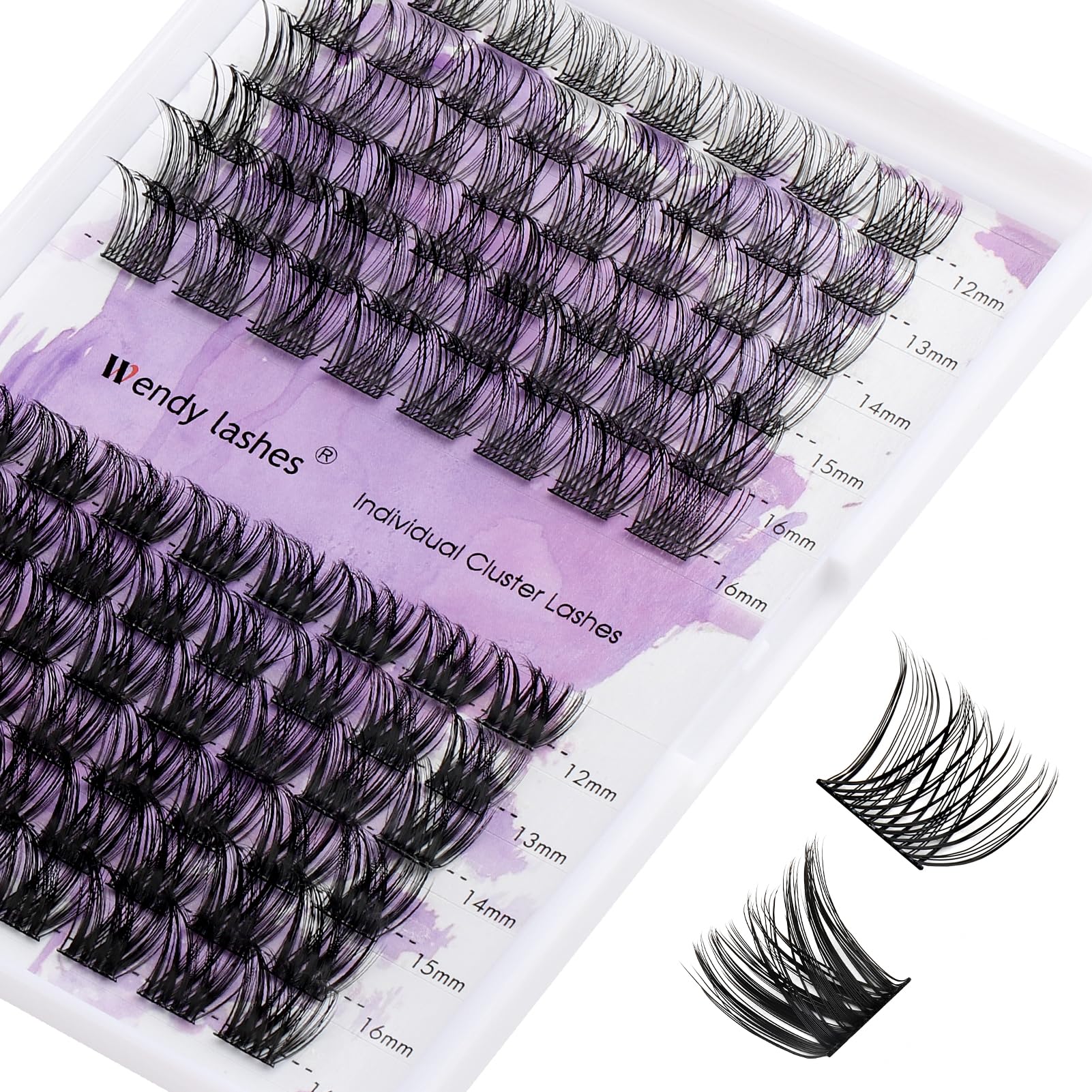 WENDY Pestañas Postizas Individual D Curl 0.07mm Mix 8-16mm Cluster Lashes 3D Effect Extensión de Pestañas Professional DIY(C3-D-816) — view 13