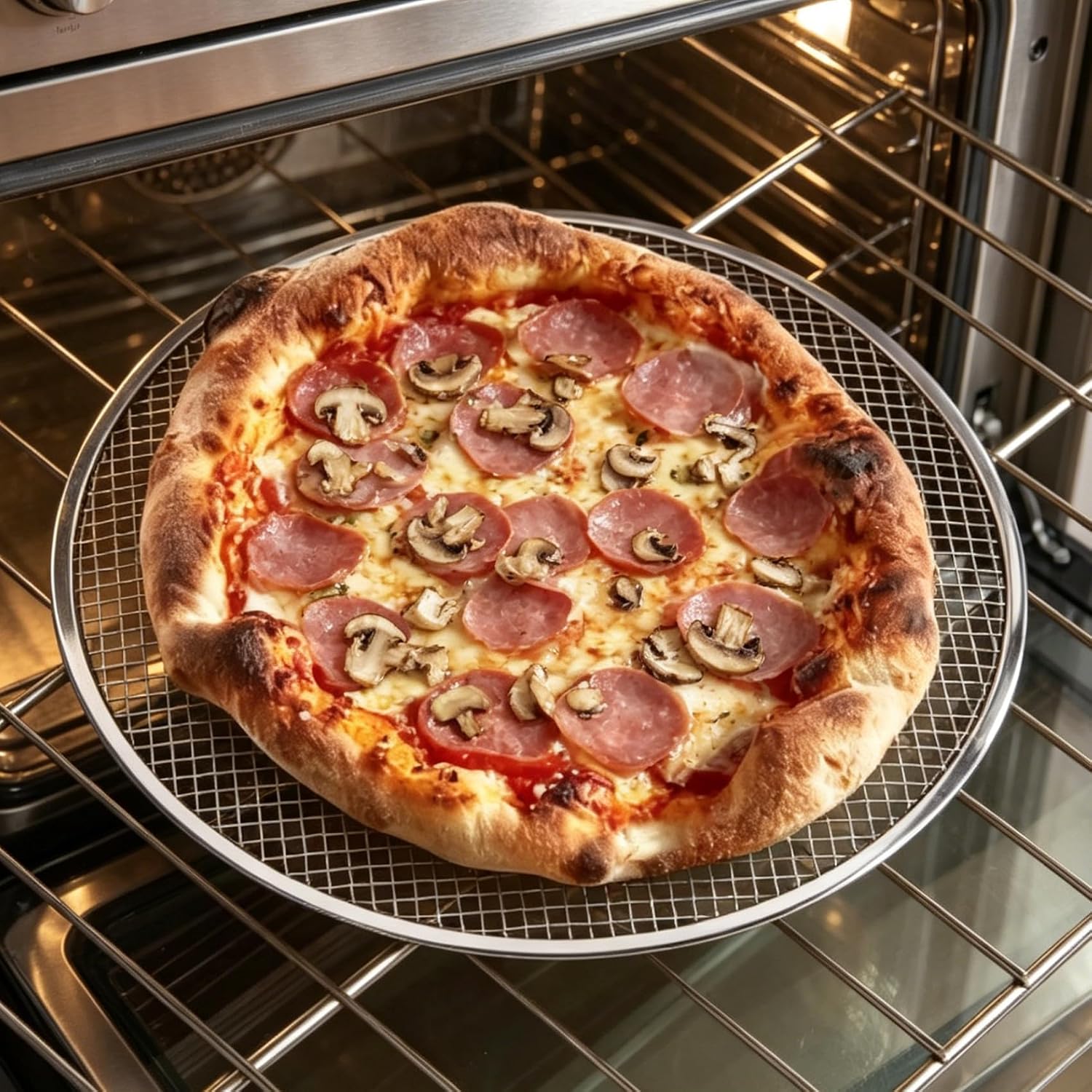 1 Pack Pizza Screen, 12 Inch Non-Stick Pizza Pan for Oven, Easy to Clean Tray for Baking (1)