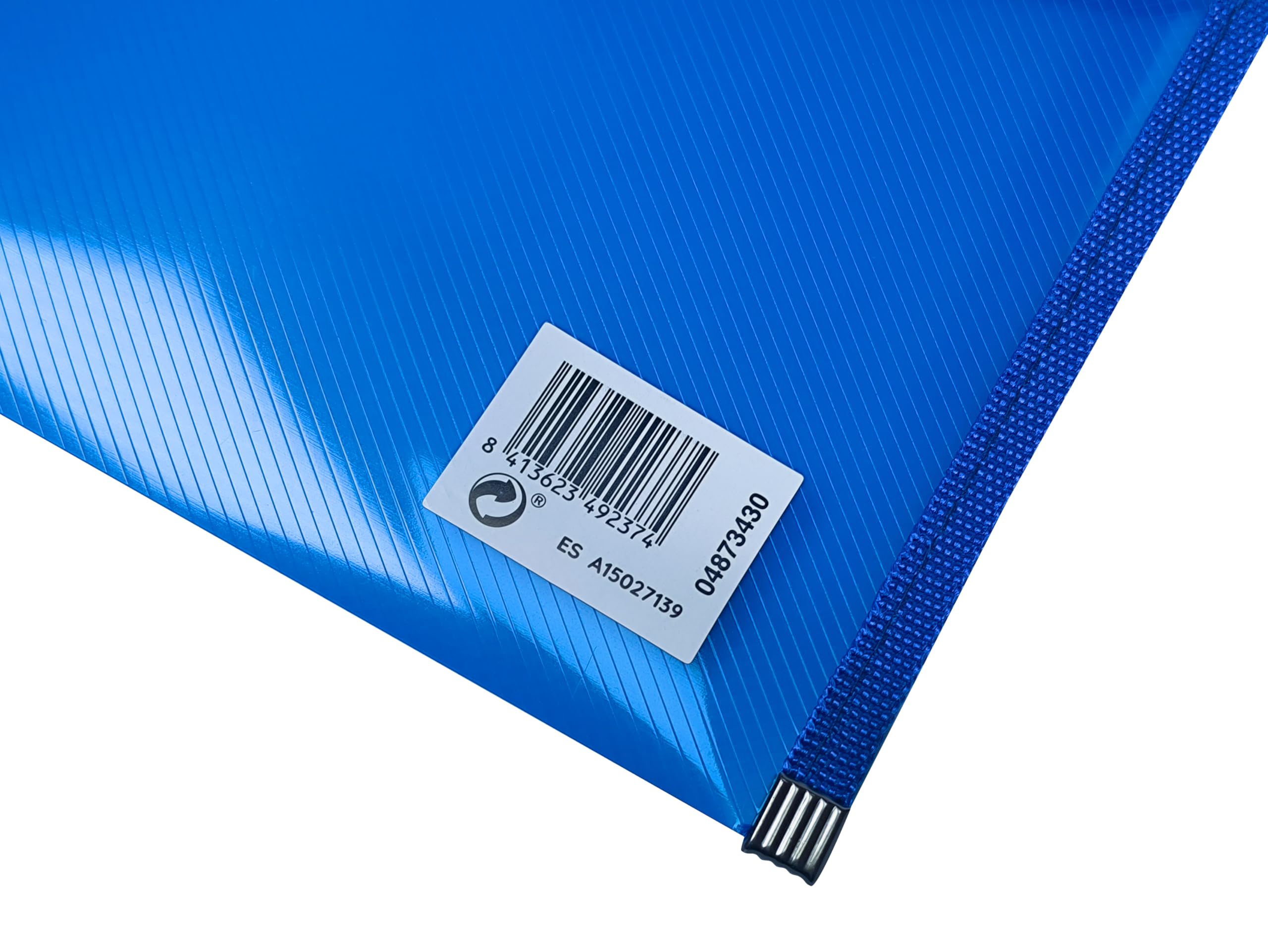 Grafoplas - 4 Sobres Portafolios Plastico Tamaño Cuarto con Cierre Botón, Ribete Tela, 24,5x17,5cm, Color Azul Traslúcido, Para Documentos Pequeños A5 o menos, Perfecto como Portafolios en Oficina