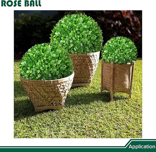 Miniatura 6 de Goleray Bola de boj de 8 pulgadas, plantas artificiales topiarias, paquete de 2 unidades, césped sintético decorativo para el hogar, jardín, patio,