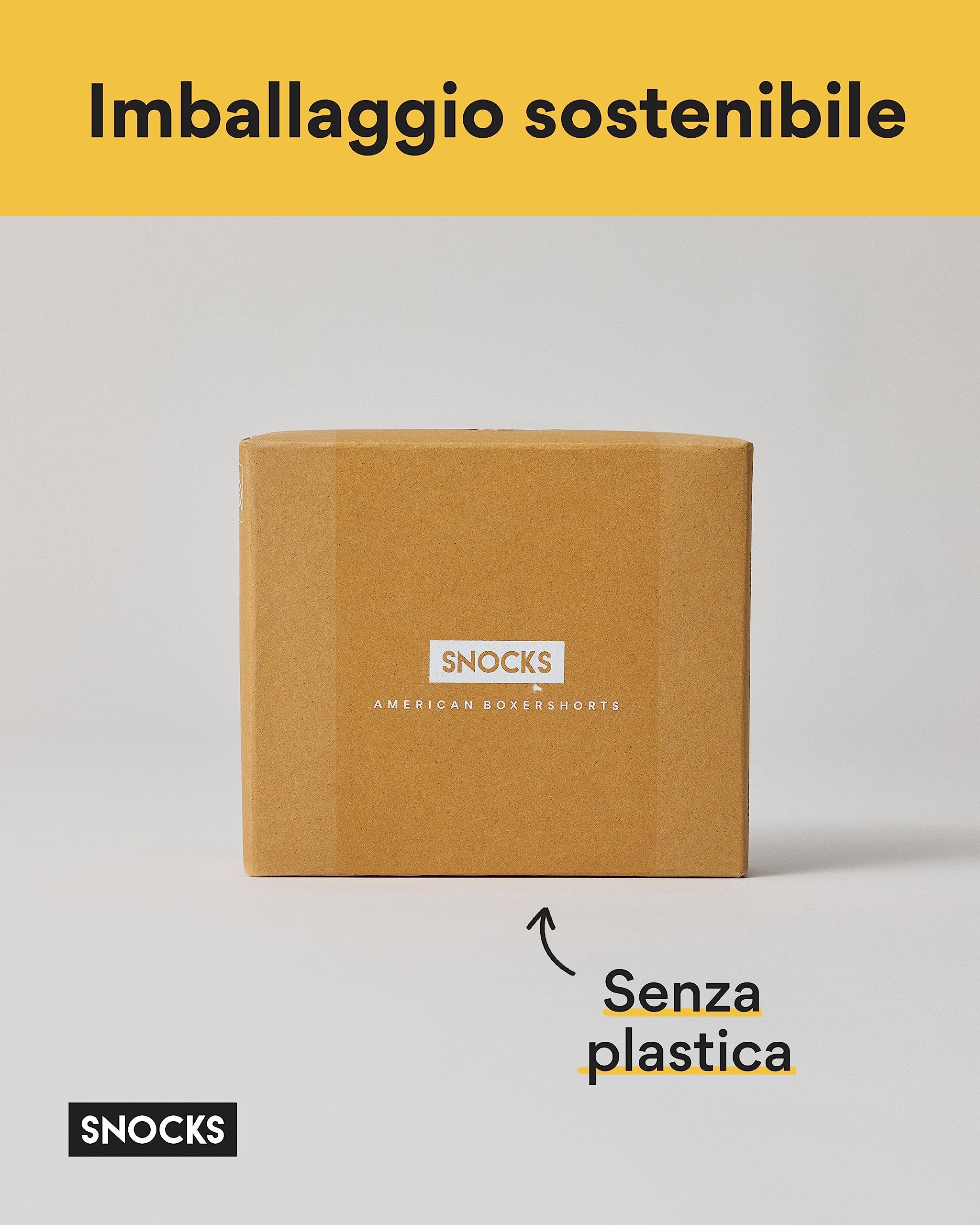 Snocks Pacco da 3 Boxer Americani in Cotone Organico Boxer Uomo Lunghi Taglia S-4XL Stile Boxer Americani - Boxer Uomo Senza Etichetta Fastidiosa