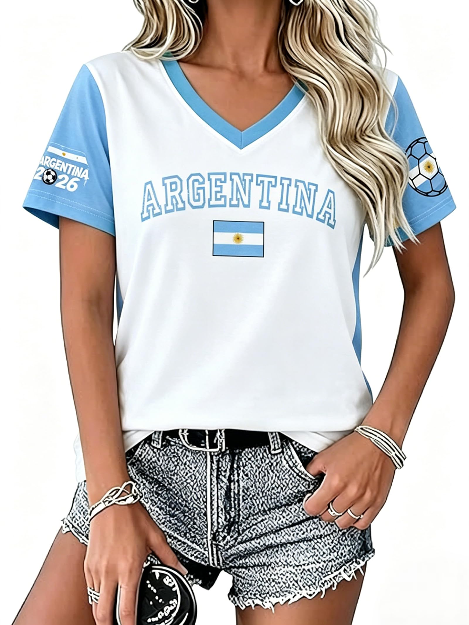 Mexico Shirts for Women Mexico Flag Vintage Graphic Y2k V Neck T Shirts