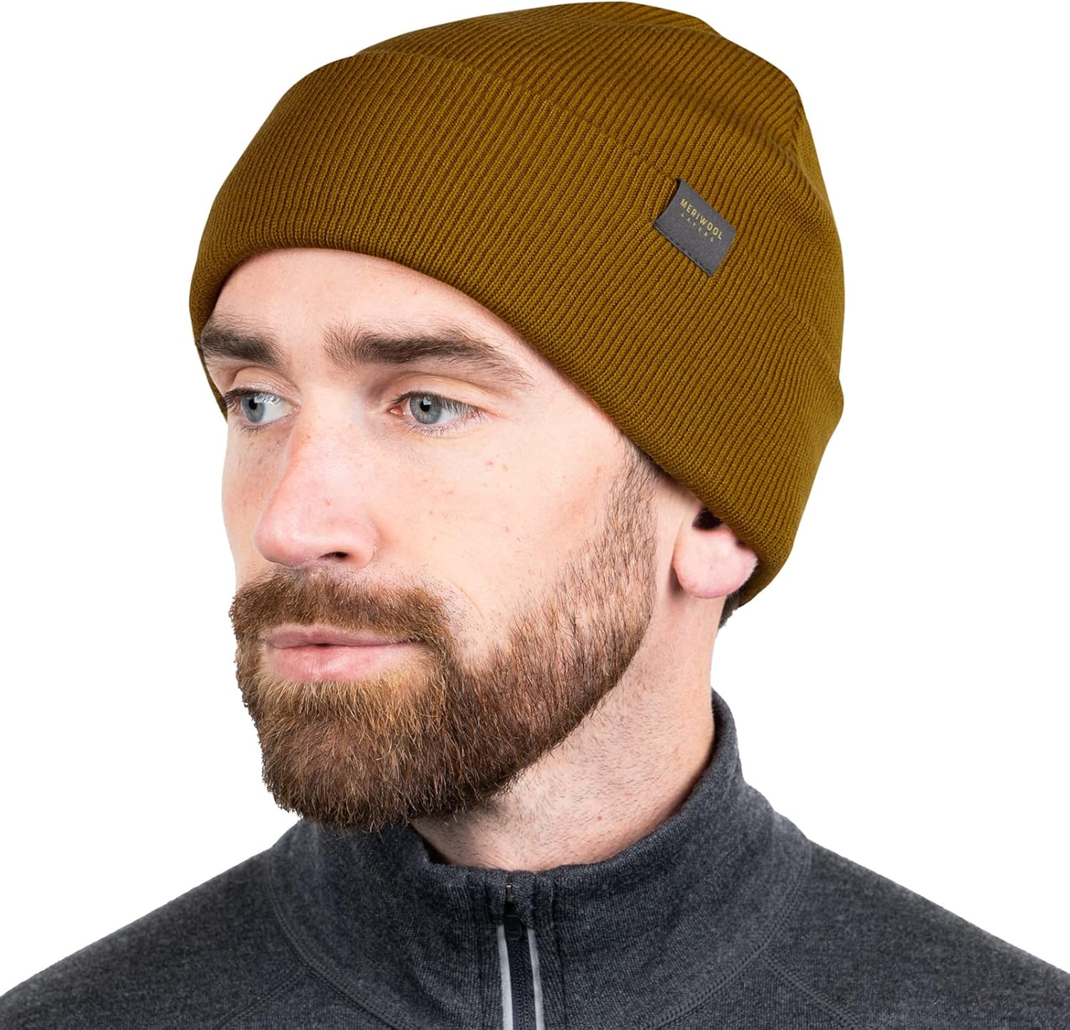 MERIWOOL Beanie for Men and Women - Merino Wool Blend Ribbed Knit Winter Hat - Image 2