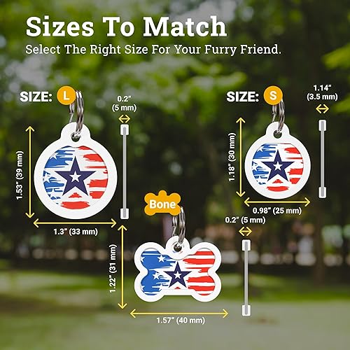 Miniatura 2 de Placa de identificación de perro con código QR, placa de identificación de mascota silenciosa grabada con perfil en línea (Little Patriot)