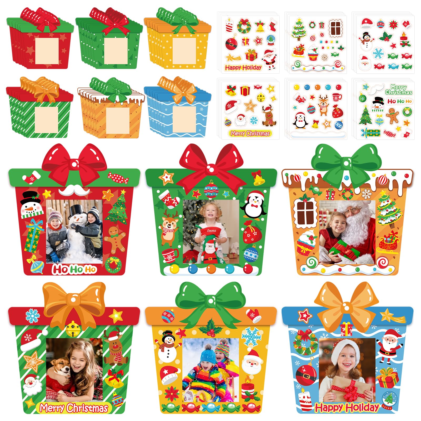 Décorations de Noël en papier et cadres photos en boîte cadeau