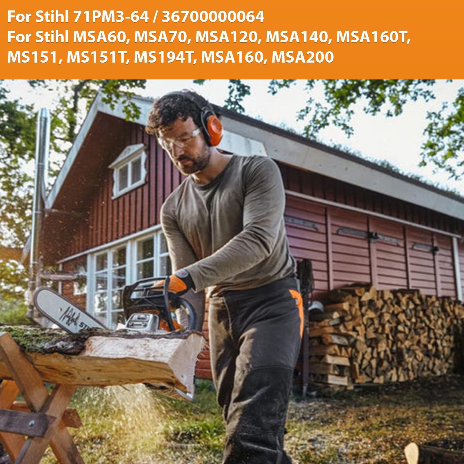 4X 12 Catena di ricambio per motosega 64 DL 0,6 cm P 0,109 cm Gauge