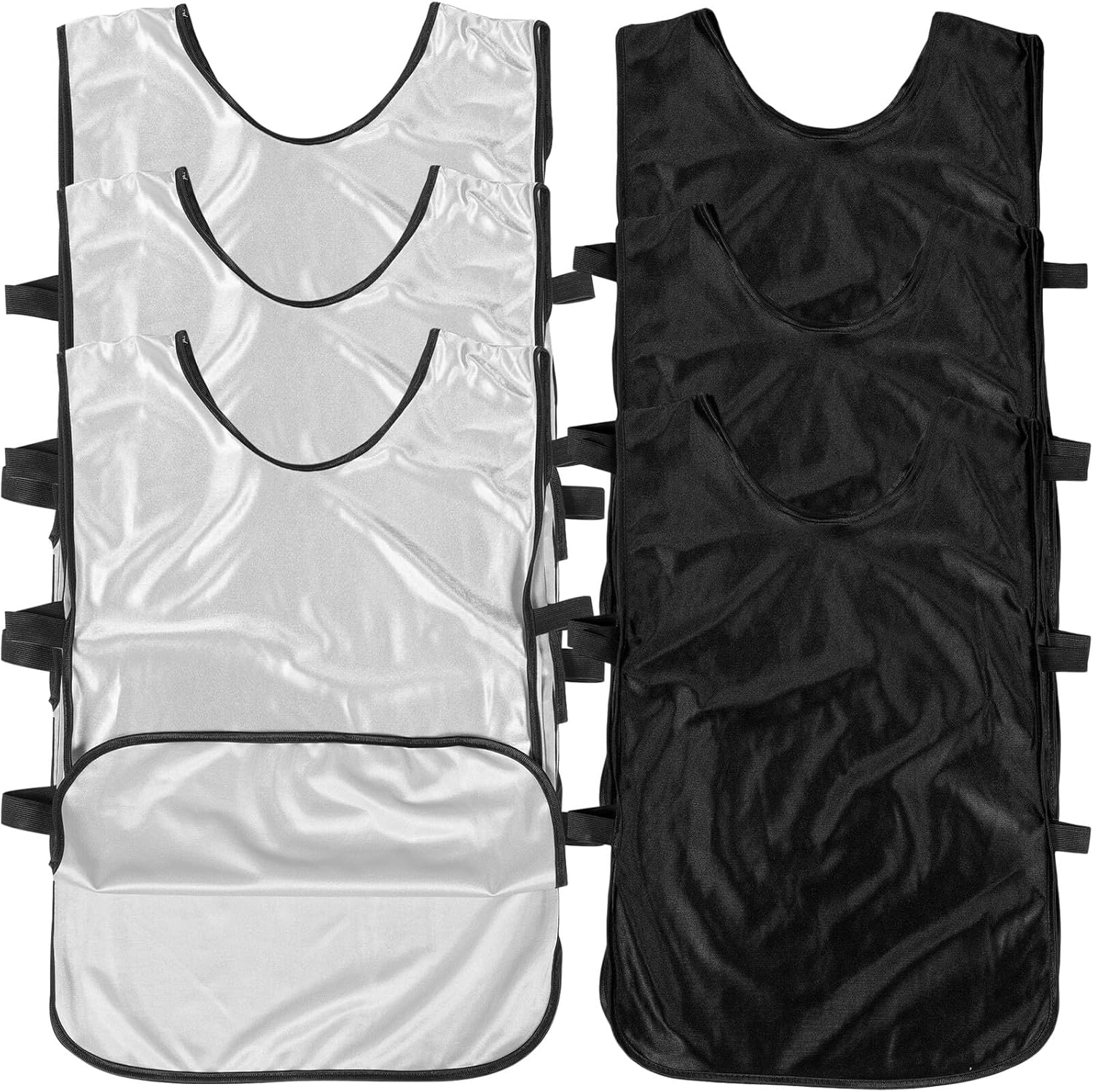 Mikikit 6pcs Quick-drying Polyester Soccer Pinnies Team Practice Vests Breathable Training Sports Jerseys for Adult and Youth Scrimmage Football Basketball