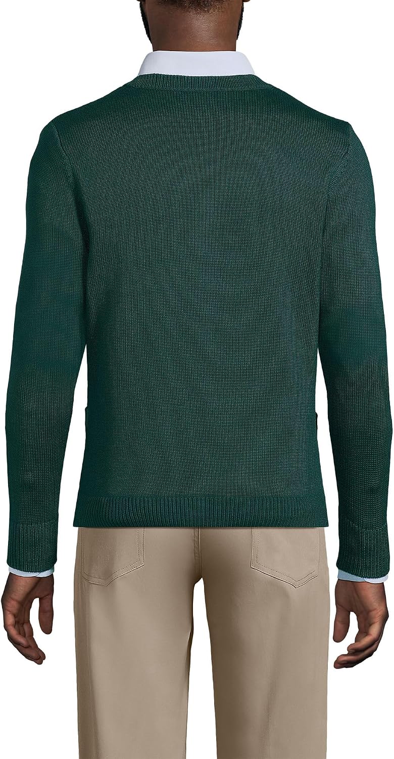 Lands' End School Uniform Adult Legacy Varsity Cardigan