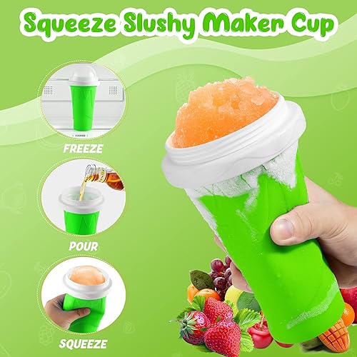 Miniatura 2 de Vaso para hacer Slushie, paquete de 2 tazas mágicas para hacer granizados, vasos portátiles congelados para jugo, batido de leche, yogur, helado,
