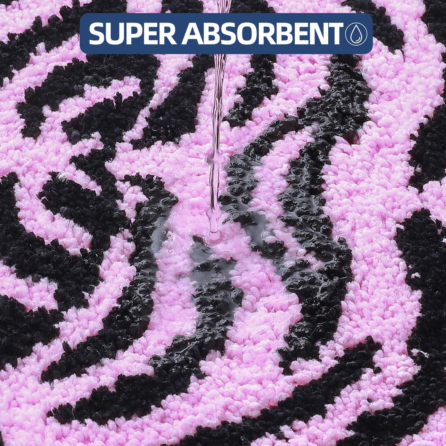 COMBLUE Tappeto da bagno con tigre, 101 x 61 cm, extra morbido e assorbente, in microfibra, motivo stravagante, antiscivolo, per camera da letto e soggiorno, lavabile in lavatrice, rosa