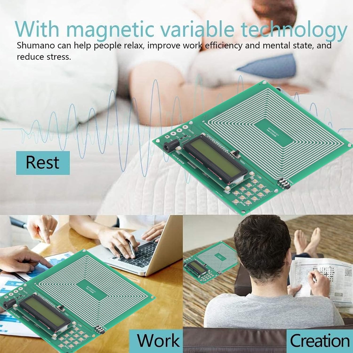 Hilitand 7.83Hz Sine Frequency Generator, DSP Synthesis, Stable & High Frequency, Body Relaxation & Health Improvement with Sound & Image Perception for Human with Vibration