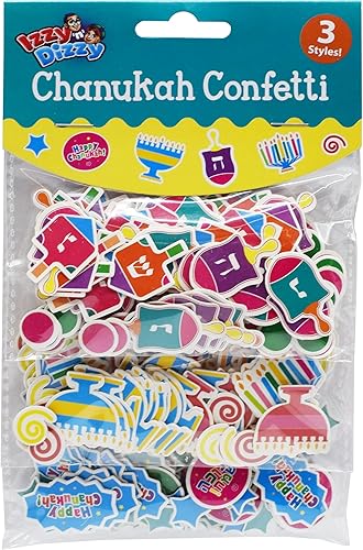 Miniatura 4 de Confeti de Hanukkah - 3 estilos: Menorás, Dreidels y Happy Confetti - Decoraciones y suministros para fiestas de Hanukkah por Izzy 'n' Dizzy