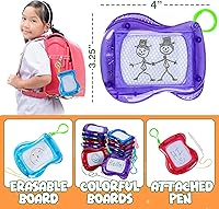 Vista 4 de Mini pizarra magnética de dibujo para niños, paquete de 12 con clip para llavero, bloc de escritura borrable para dibujo, caja de tesoros, juguetes
