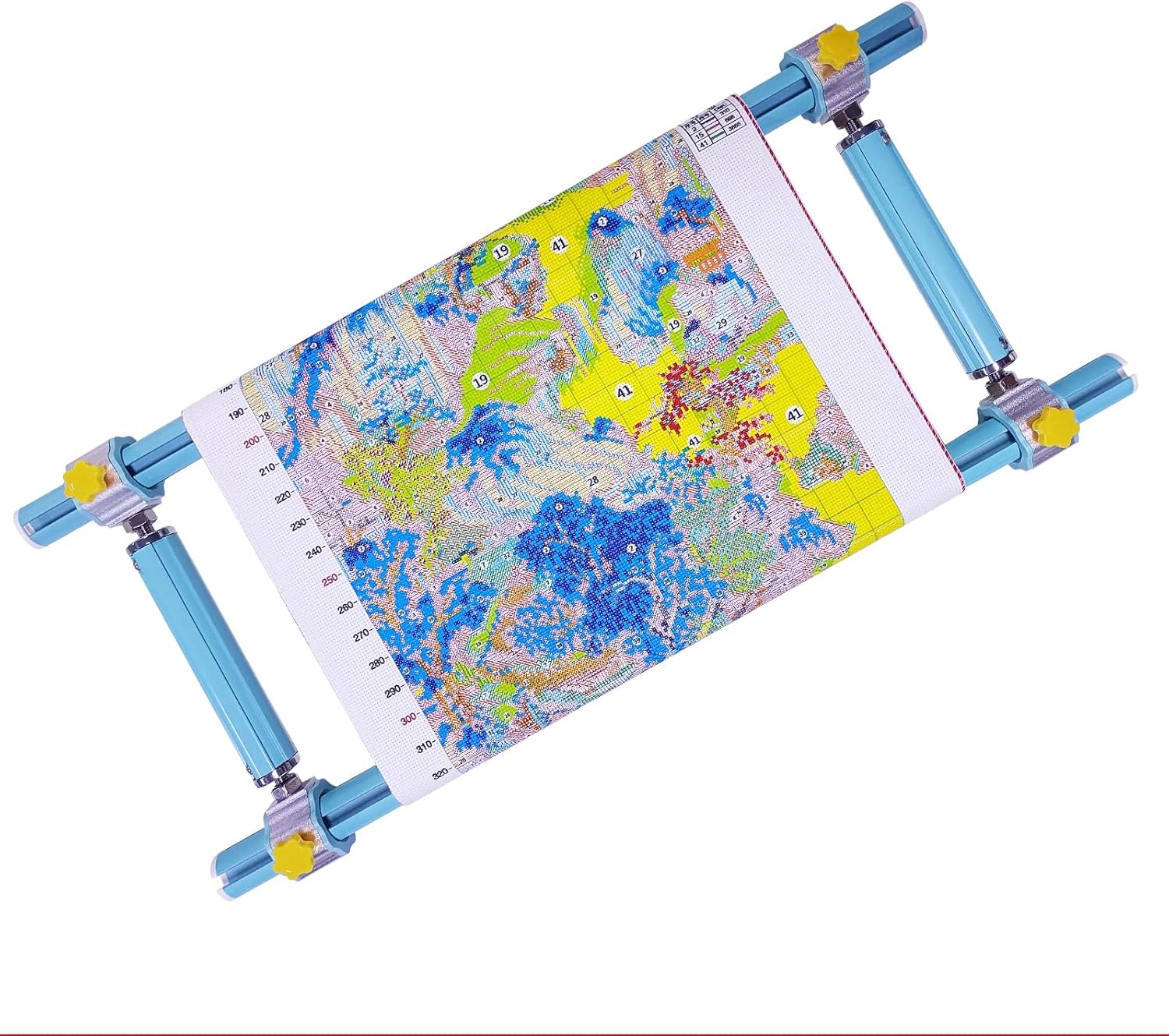 Couple Embroidery Art Embroidery Clip Frame Heavy-Duty 4-Slot Adjustable Scroll Frame for Needlepoint Quilting Silk Painting Universal Embroidery Frame & Cross Stitch Hoop Set
