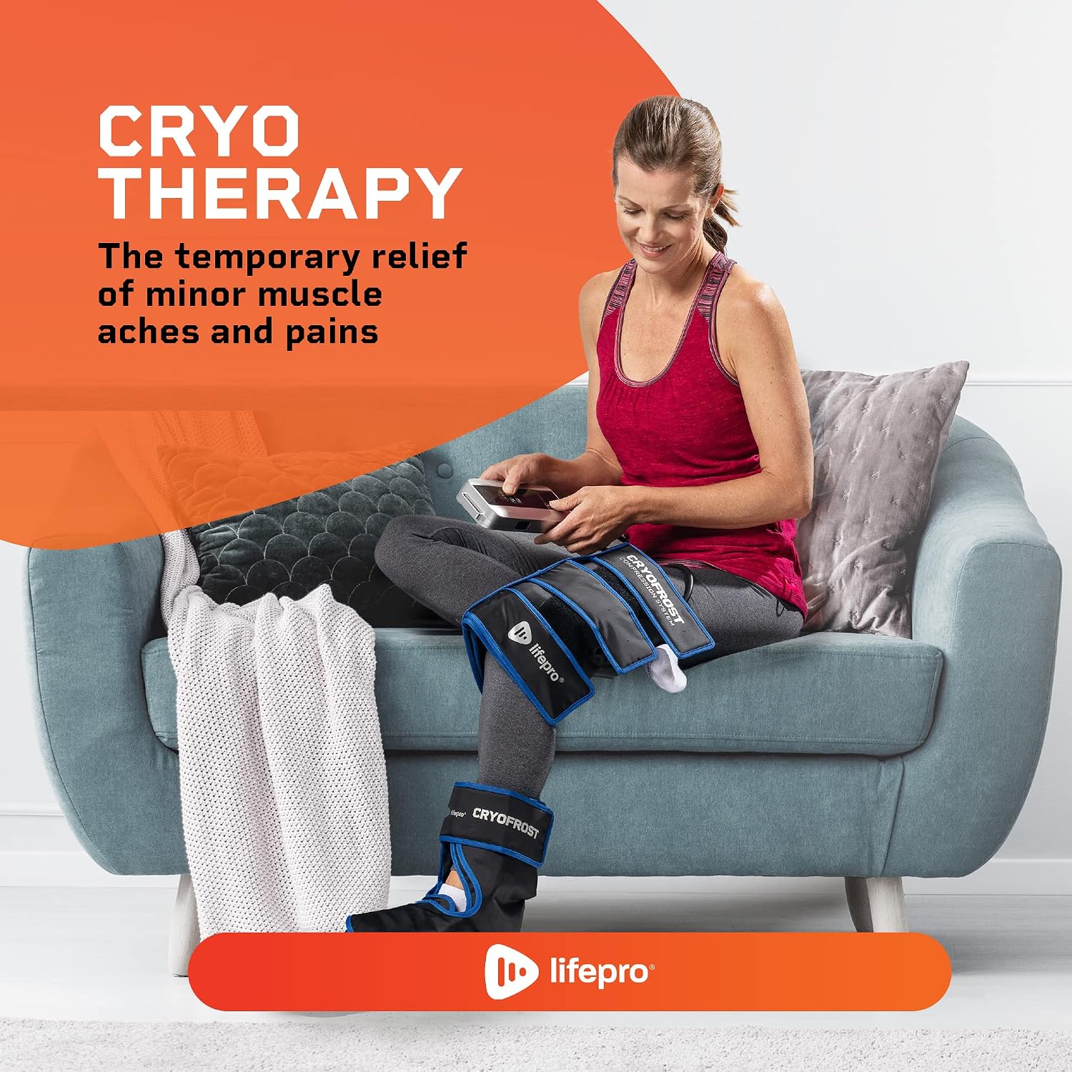 Lifepro Ice Machine for Knee Cryotherapy Machine - Cold Therapy Machine for Ankle, Calf, & Thigh Knee Ice Machine, Includes Reusable & Non-Toxic Wraps for Knee - Therapy Machine