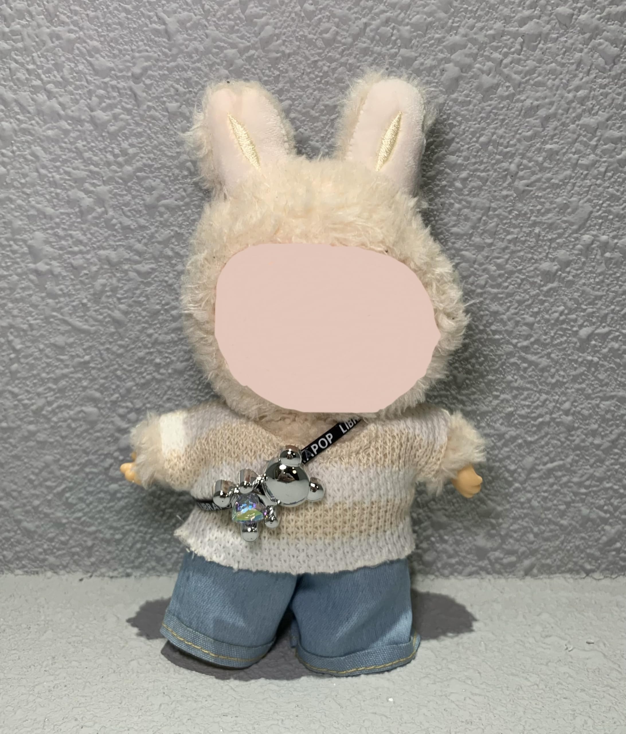 Cozy Doll Knitwear Set: 17cm Sweater & Skinny Jeans w| Mini Bag | Photo-Ready Casual Outfit for 17cm Dolls | Accessories Included.