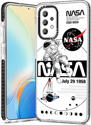 Toycamp Funda para Samsung A52 (también para Samsung A52s Case, lindo diseño de astronauta de la NASA de dibujos animados para mujeres, niñas y