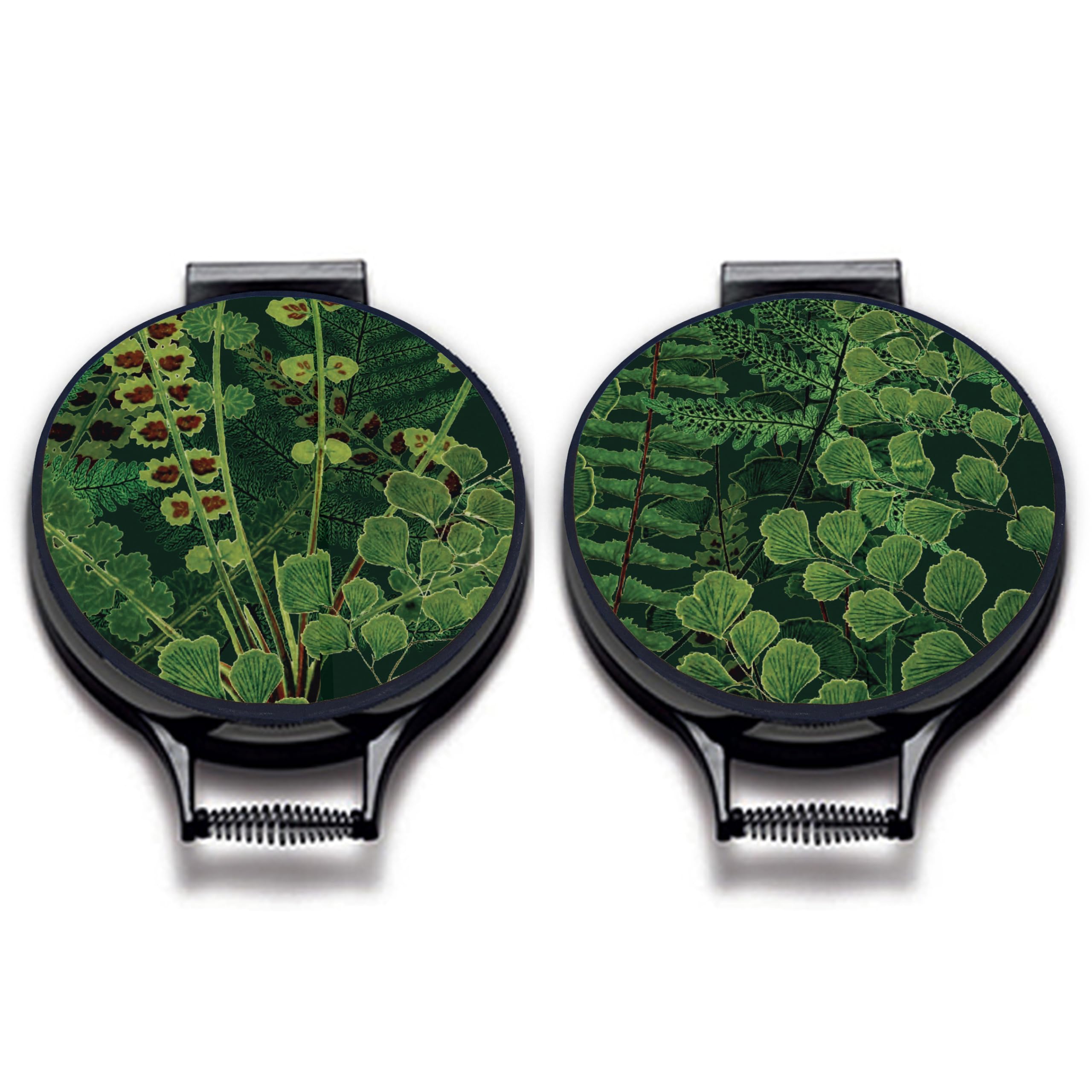 M & G Mustard & Gray Forest Ferns Countryside Hob Covers – Set Of 2 | 37Cm Round | Compatible With Aga, Heritage & Stanley Cookers | Heat-Resistant Pads | Chefs Kitechen Accessories (Forest Ferns)