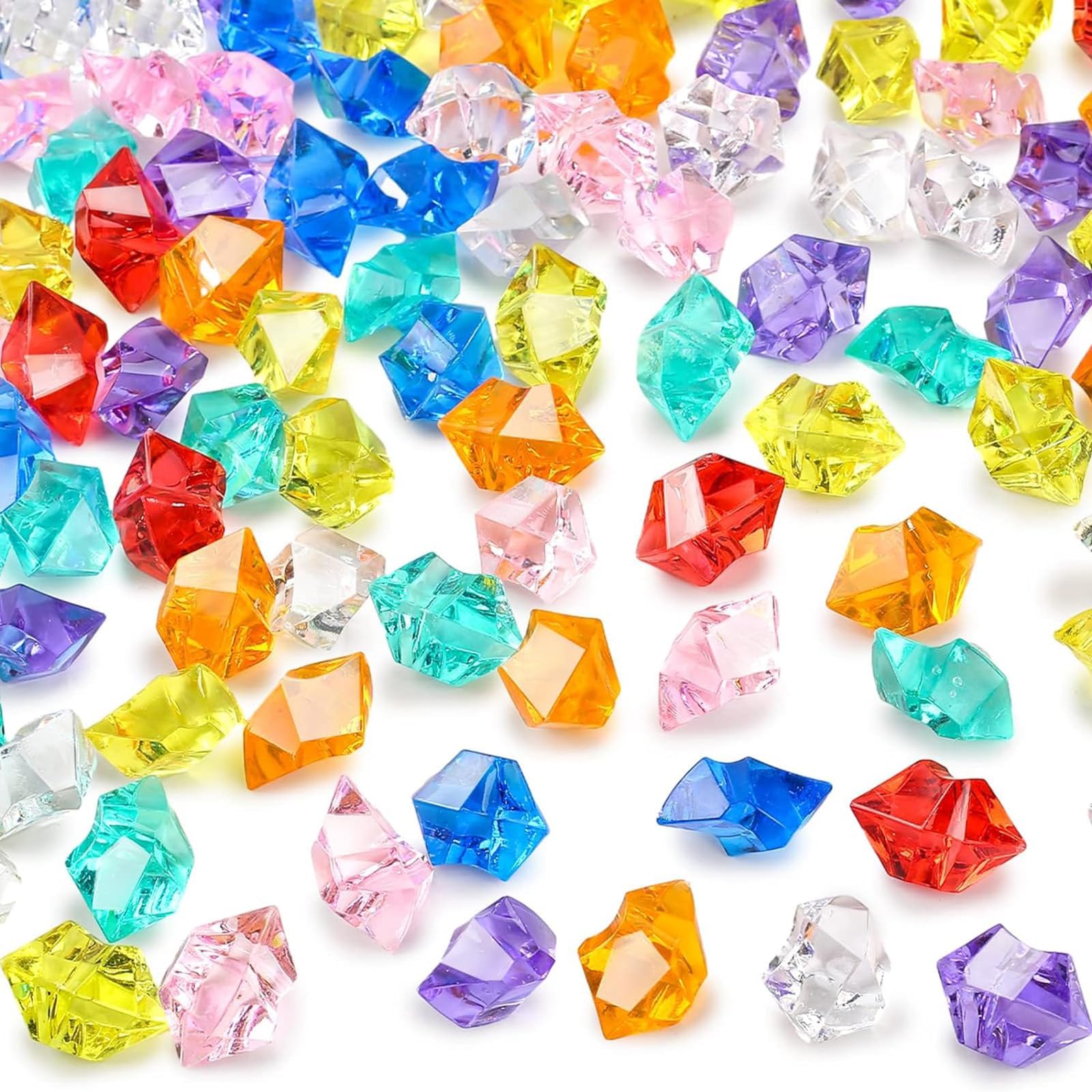 Emily Pets Aquarium Acrylic Stones for Fish Bowl Fishtank Garden Pond Craft Ice Cubes Decor Vase Filler Pebbles Fishtank Stones Decorative(Multi Color, 100g)