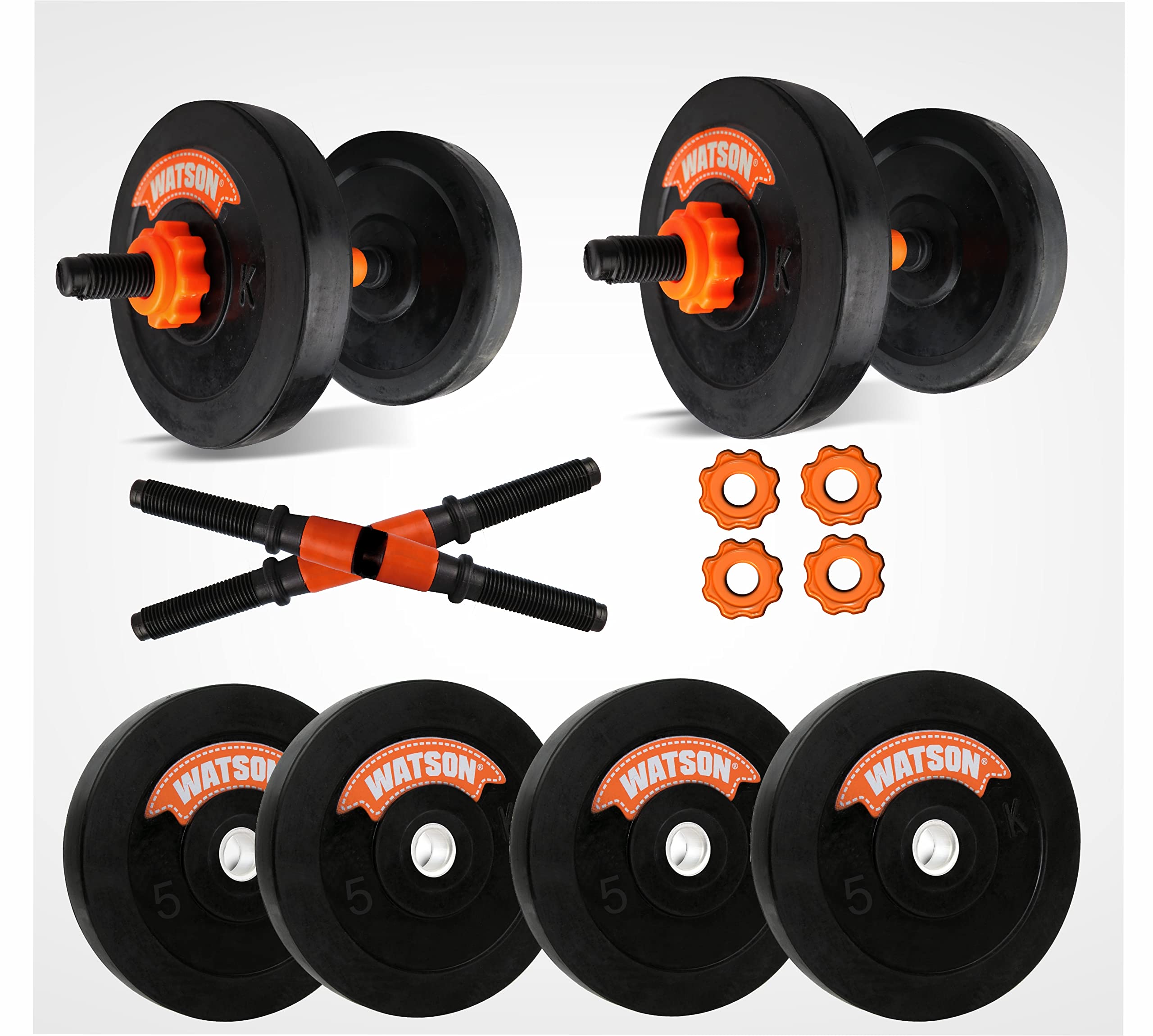 WATSON Rubber Weight Plates, 14 inches PVC Dumbbell rods 25mm, Gym Equipment Set for Home Workout, Home Gym kit Rubber Plates Combos (20.00) (B09VFQ2PQD) Amazon Price History, Amazon Price Tracker